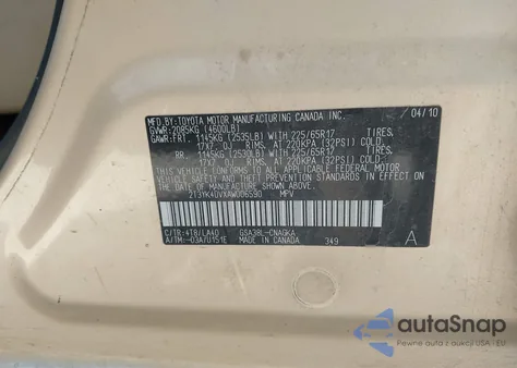 2010 Toyota Rav4 Limited V6 from USA, damaged, VIN 2T3YK4DVXAW006590